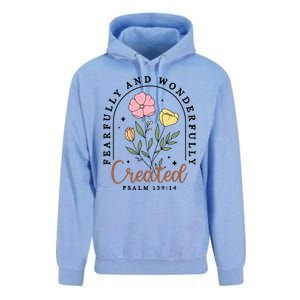 Fearfully And Wonderfully Christian Floral Unisex Surf Hoodie