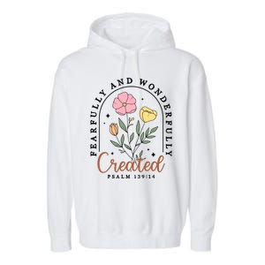 Fearfully And Wonderfully Christian Floral Garment-Dyed Fleece Hoodie