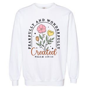 Fearfully And Wonderfully Christian Floral Garment-Dyed Sweatshirt