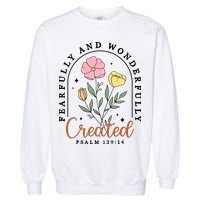 Fearfully And Wonderfully Christian Floral Garment-Dyed Sweatshirt