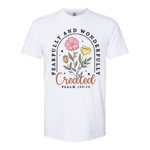 Fearfully And Wonderfully Christian Floral Softstyle CVC T-Shirt