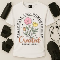 Fearfully And Wonderfully Christian Floral Cooling Performance Crew T-Shirt