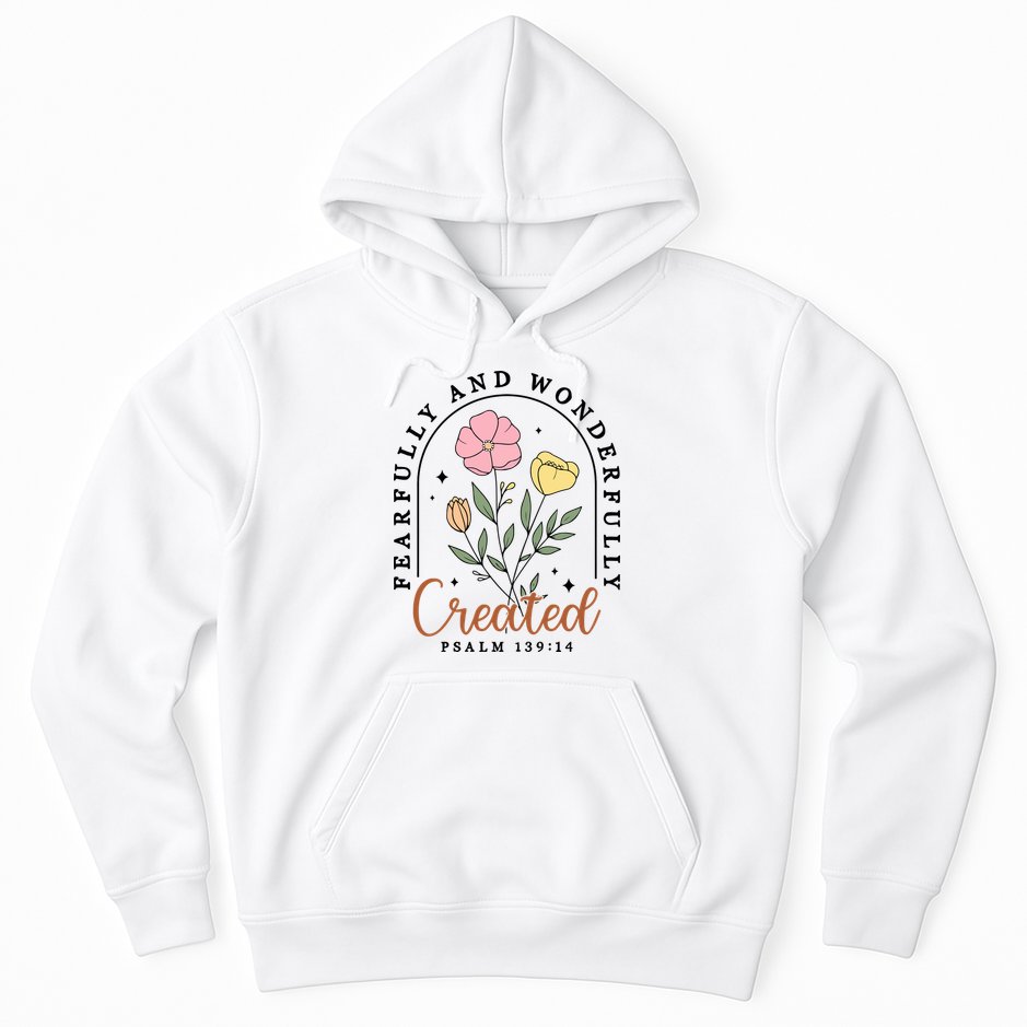 Fearfully And Wonderfully Christian Floral Hoodie