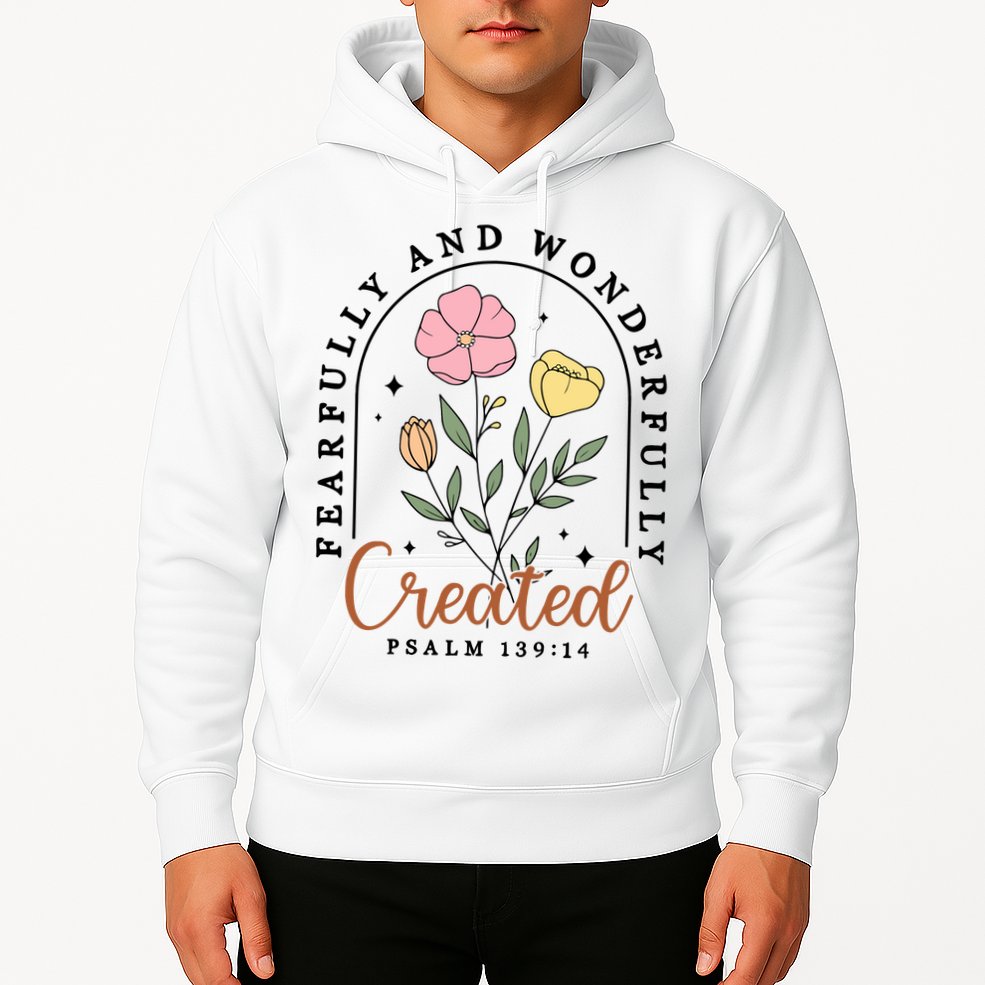 Fearfully And Wonderfully Christian Floral Hoodie