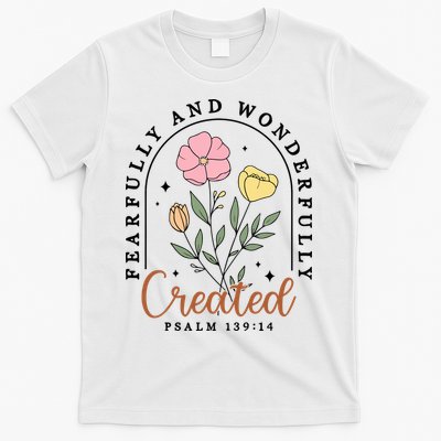 Fearfully And Wonderfully Christian Floral T-Shirt