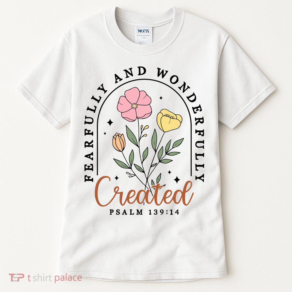 Fearfully And Wonderfully Christian Floral Tall T-Shirt