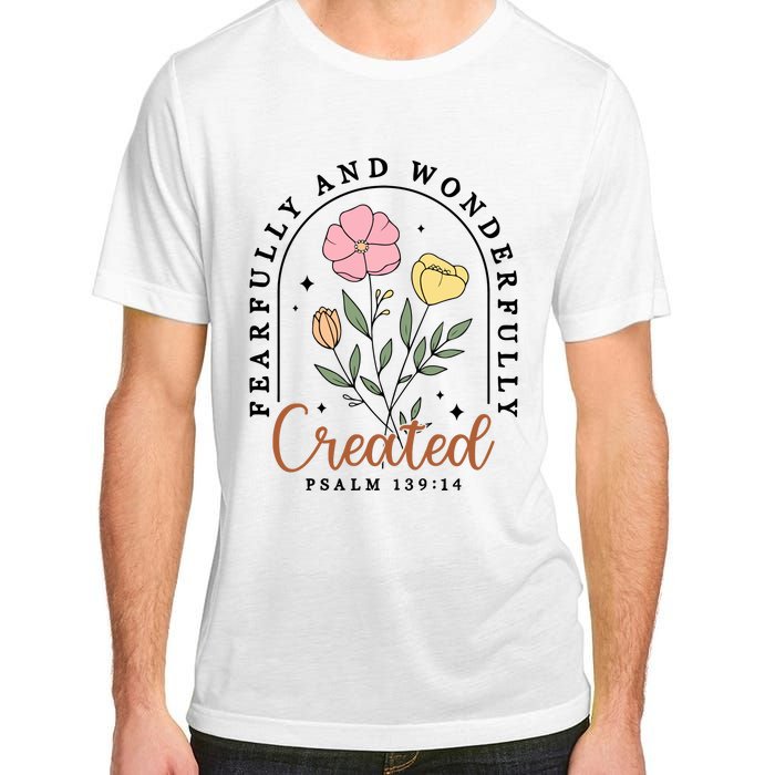 Fearfully And Wonderfully Christian Floral Adult ChromaSoft Performance T-Shirt