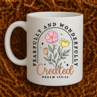 Fearfully And Wonderfully Christian Floral Mug