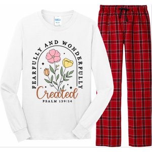 Fearfully And Wonderfully Christian Floral Long Sleeve Pajama Set