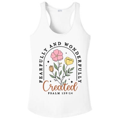 Fearfully And Wonderfully Christian Floral Ladies PosiCharge Competitor Racerback Tank