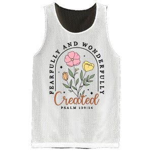 Fearfully And Wonderfully Christian Floral Mesh Reversible Basketball Jersey Tank