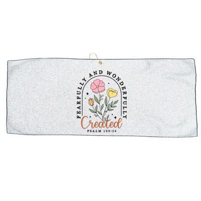 Fearfully And Wonderfully Christian Floral Large Microfiber Waffle Golf Towel