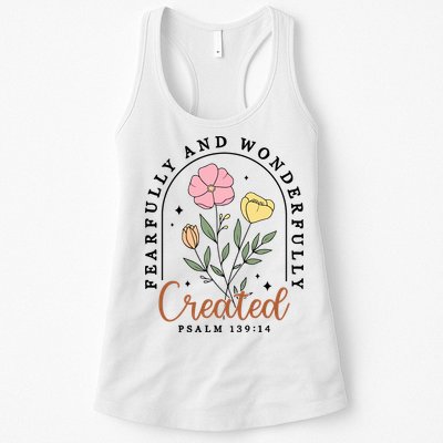 Fearfully And Wonderfully Christian Floral Womens Tank Top