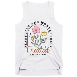 Fearfully And Wonderfully Christian Floral Tank Top