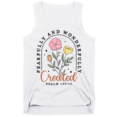 Fearfully And Wonderfully Christian Floral Tank Top