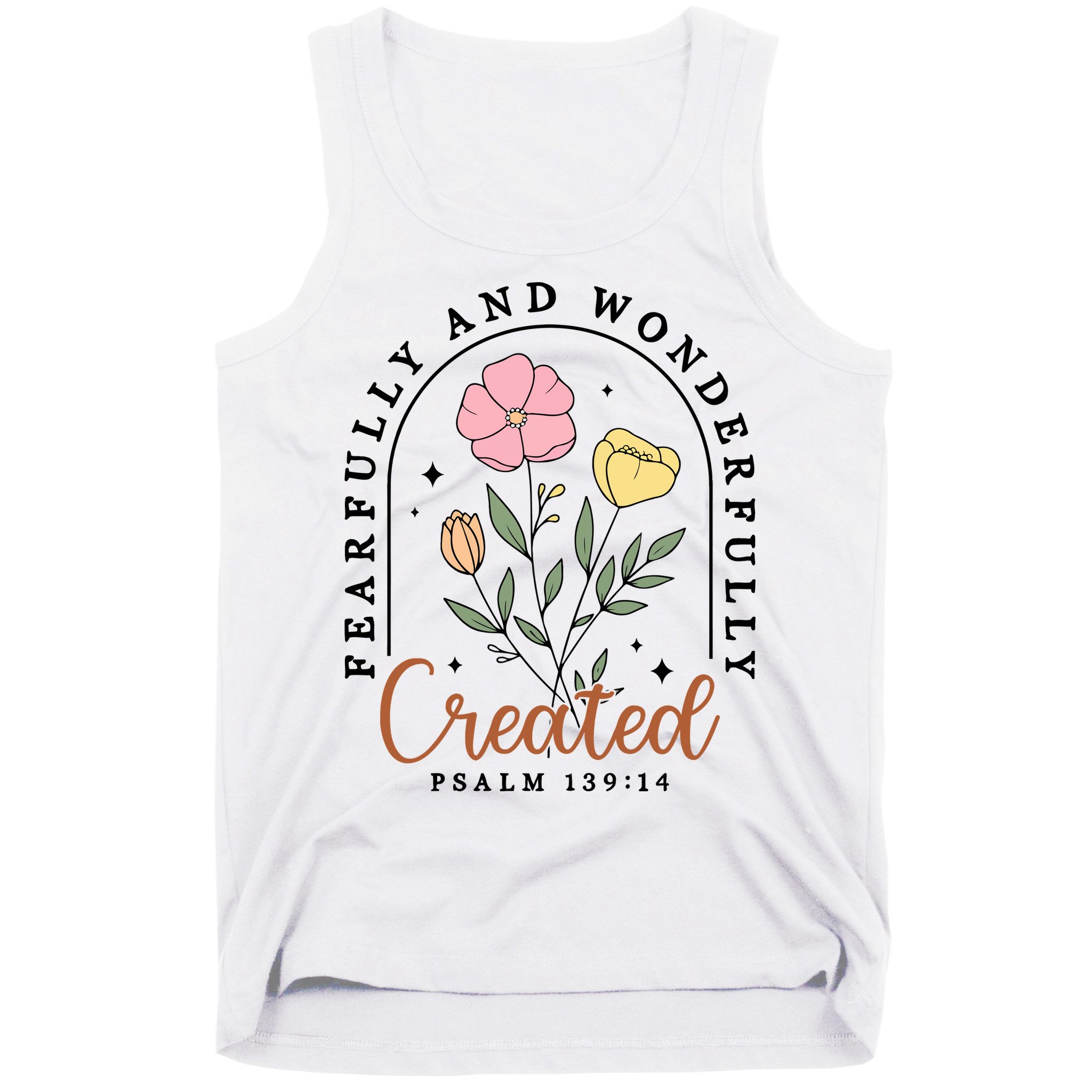 Fearfully And Wonderfully Christian Floral Tank Top