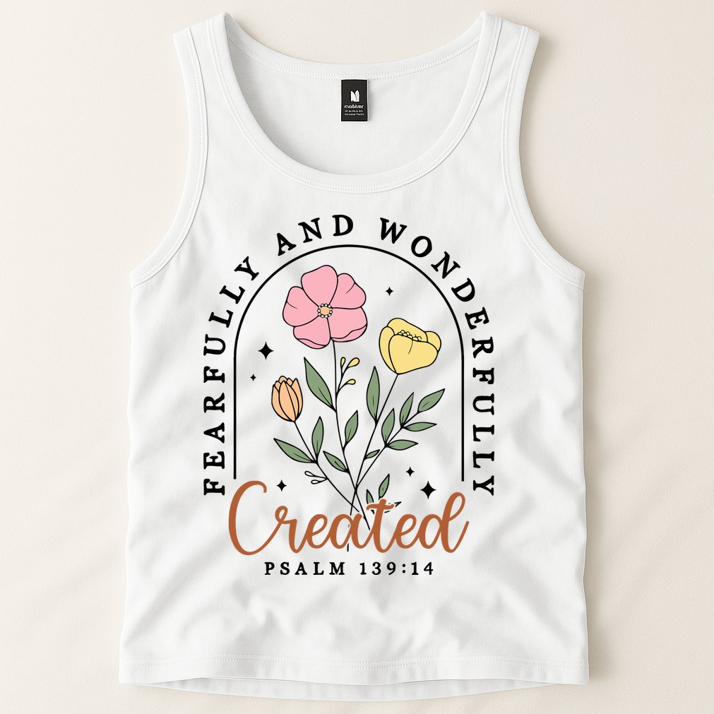 Fearfully And Wonderfully Christian Floral Tank Top