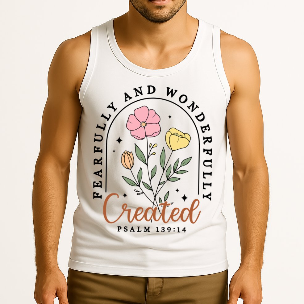 Fearfully And Wonderfully Christian Floral Tank Top