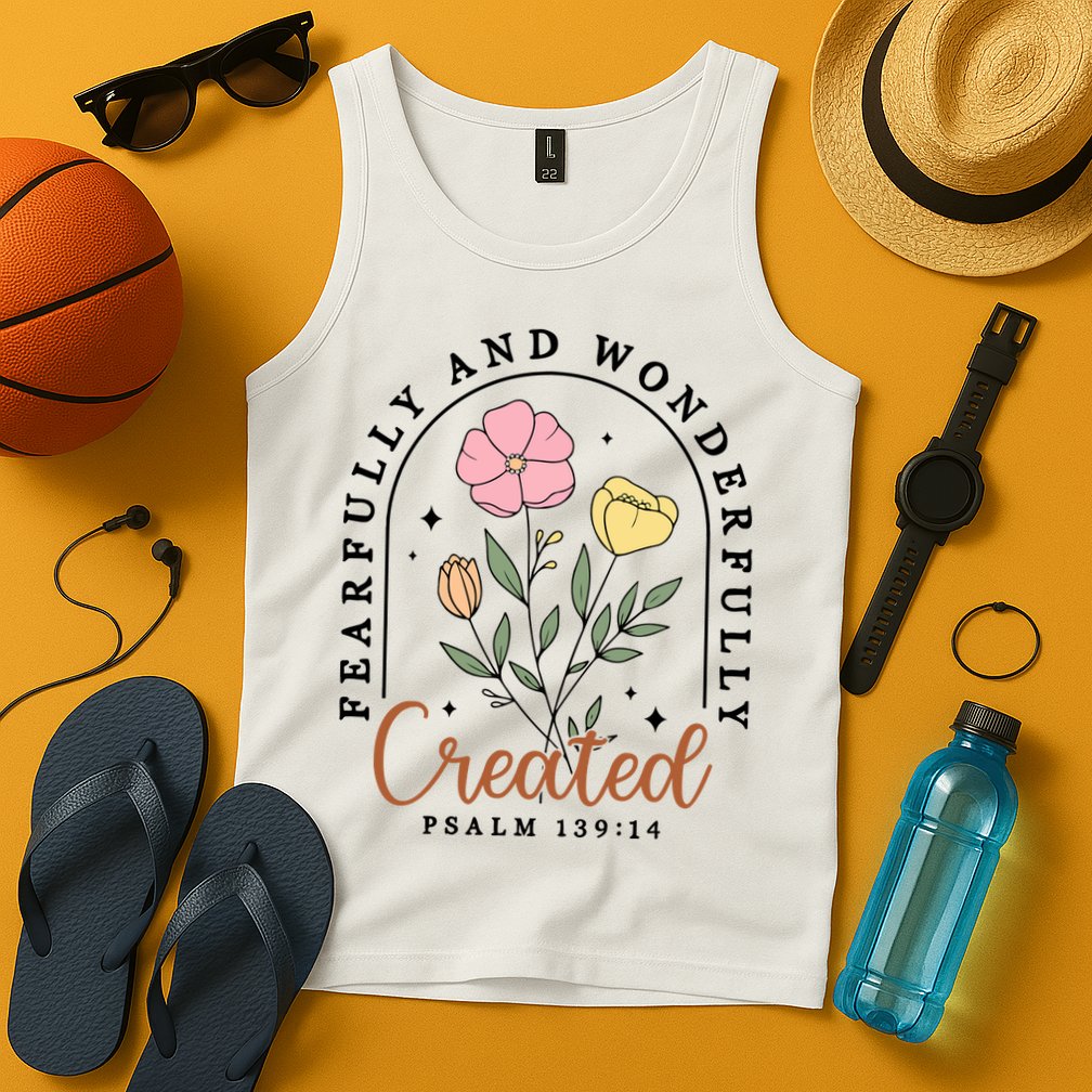Fearfully And Wonderfully Christian Floral Tank Top