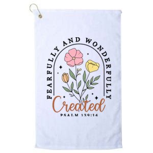 Fearfully And Wonderfully Christian Floral Platinum Collection Golf Towel