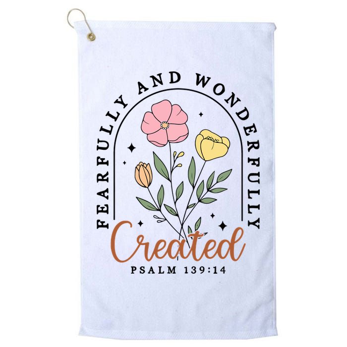 Fearfully And Wonderfully Christian Floral Golf Towel