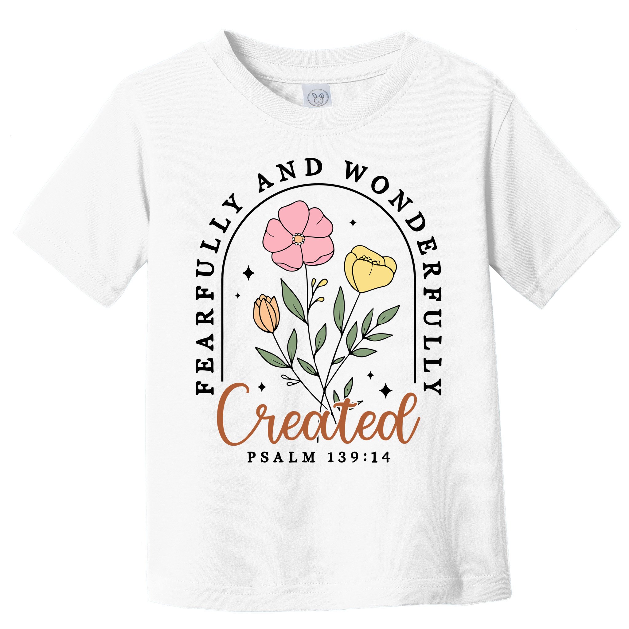 Fearfully And Wonderfully Christian Floral Toddler T-Shirt