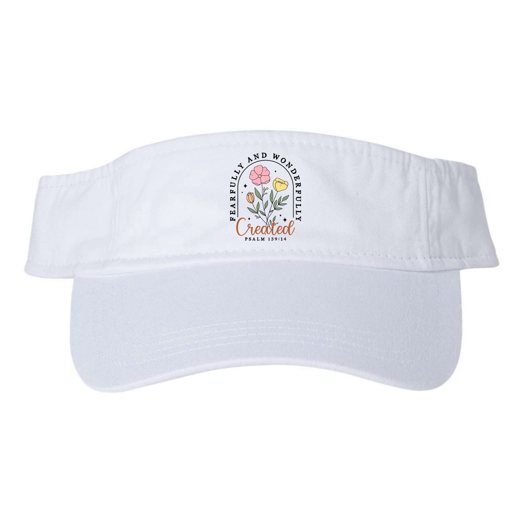 Fearfully And Wonderfully Christian Floral Visor