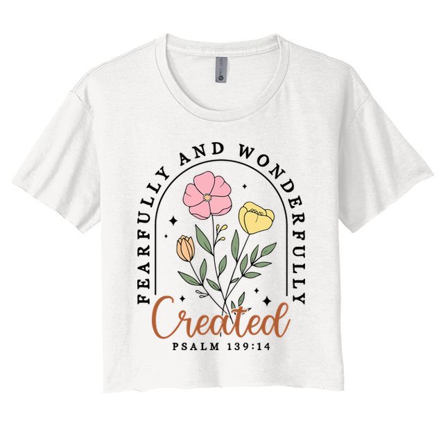 Fearfully And Wonderfully Christian Floral Crop Top