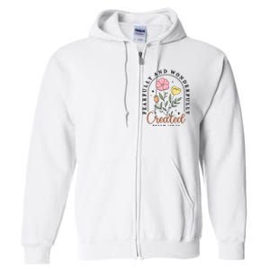 Fearfully And Wonderfully Christian Floral Full Zip Hoodie