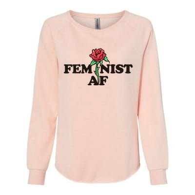 Feminist Af Watercolor Red Rose Art Great Gift Womens California Wash Sweatshirt