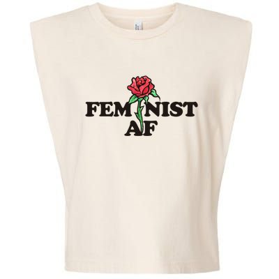 Feminist Af Watercolor Red Rose Art Great Gift Garment-Dyed Women's Muscle Tee