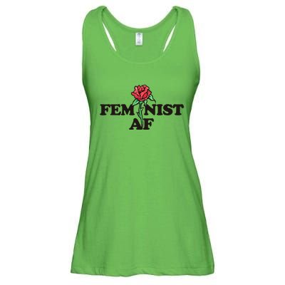 Feminist Af Watercolor Red Rose Art Great Gift Ladies Essential Flowy Tank