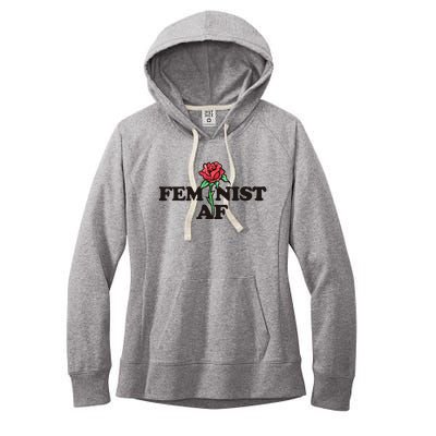 Feminist Af Watercolor Red Rose Art Great Gift Women's Fleece Hoodie