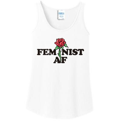 Feminist Af Watercolor Red Rose Art Great Gift Ladies Essential Tank