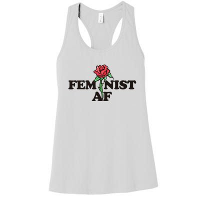 Feminist Af Watercolor Red Rose Art Great Gift Women's Racerback Tank