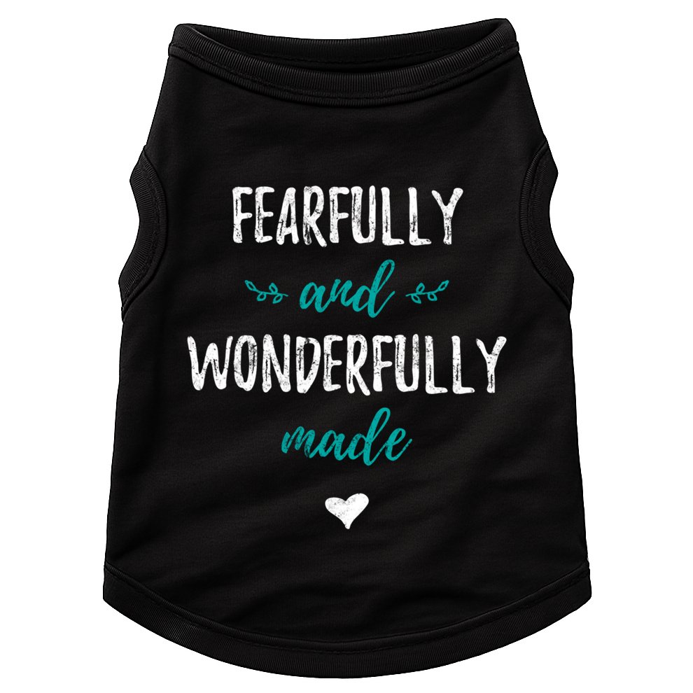 Fearfully And Wonderfully Made Religious Vintage Christian Gift Doggie Tank