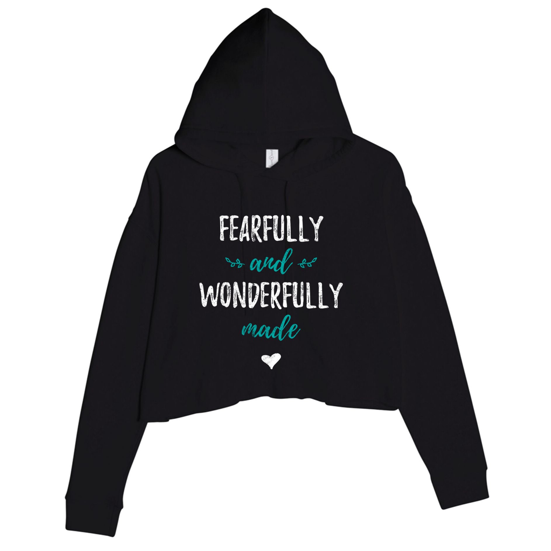 Fearfully And Wonderfully Made Religious Vintage Christian Gift Crop Fleece Hoodie