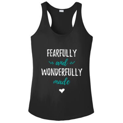 Fearfully And Wonderfully Made Religious Vintage Christian Gift Ladies PosiCharge Competitor Racerback Tank