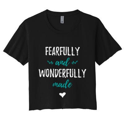 Fearfully And Wonderfully Made Religious Vintage Christian Gift Crop Top
