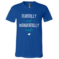 Fearfully And Wonderfully Made Religious Vintage Christian Gift V-Neck T-Shirt