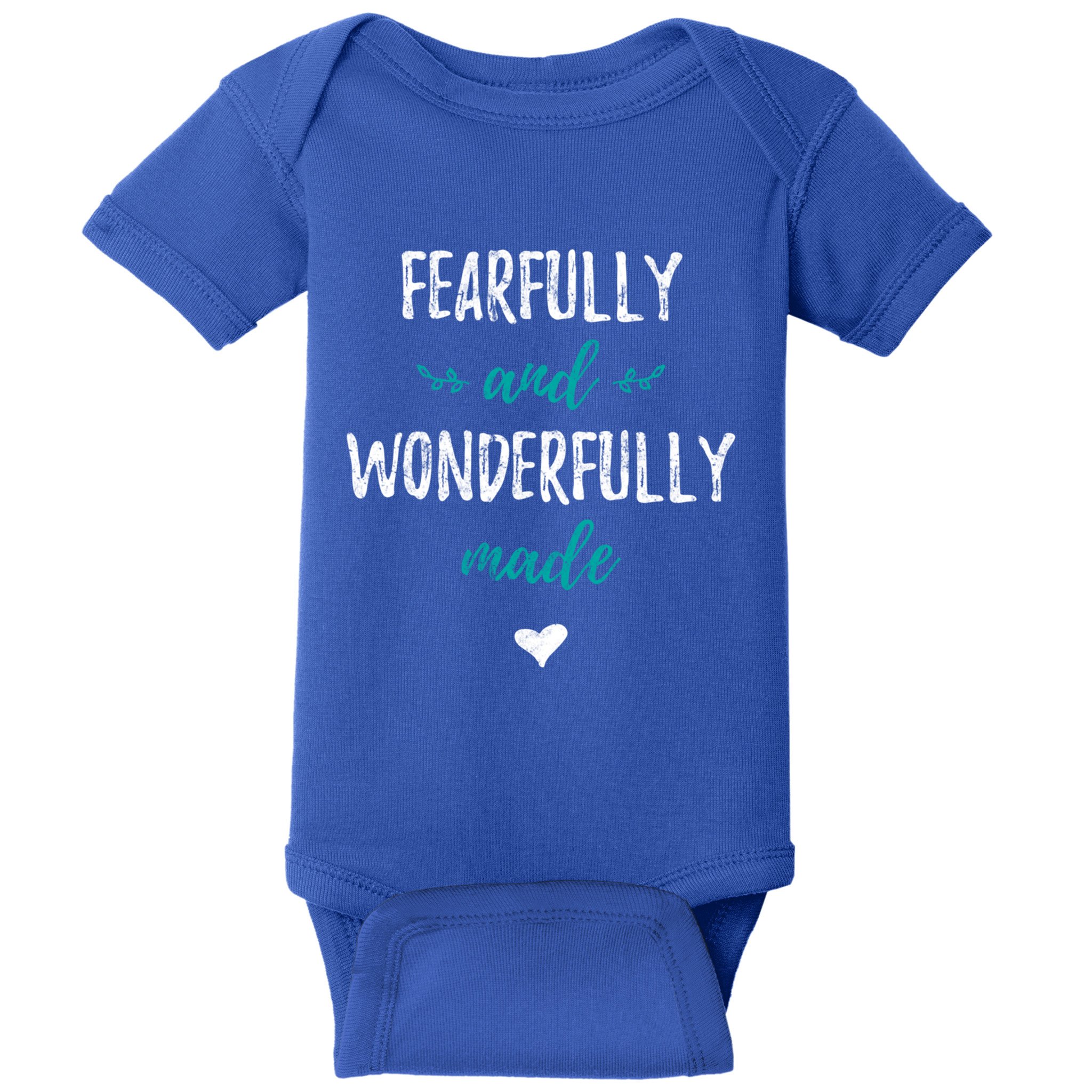 Fearfully And Wonderfully Made Religious Vintage Christian Gift Baby Bodysuit