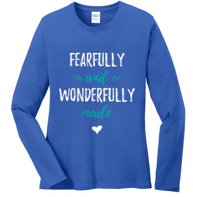 Fearfully And Wonderfully Made Religious Vintage Christian Gift Ladies Long Sleeve Shirt