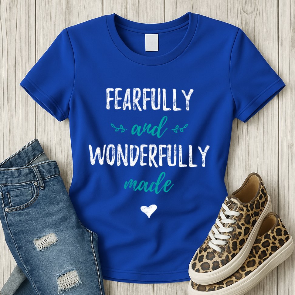 Fearfully And Wonderfully Made Religious Vintage Christian Gift Womens T-Shirt
