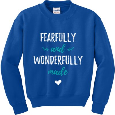 Fearfully And Wonderfully Made Religious Vintage Christian Gift Kids Sweatshirt