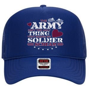 Funny Army Wife/friend Great Gift Make My Soldier Scream Funny Gift Cute Gift High Crown Mesh Back Trucker Hat