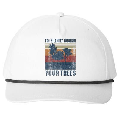 Funny Arborist Woodworking Im Silently Judging Your Trees Snapback Five-Panel Rope Hat