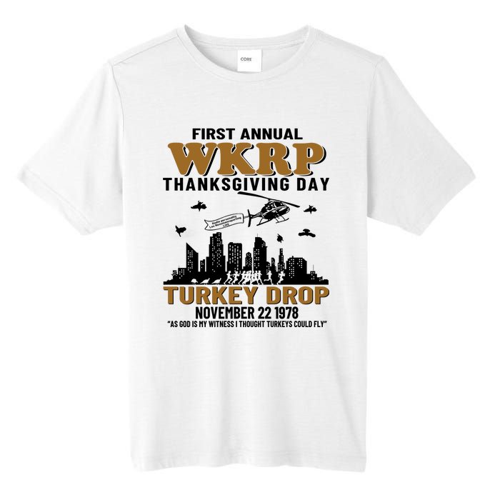 First Annual WKRP Thanksgiving Day Turkey Drop November 22 1978 Tall Fusion ChromaSoft Performance T-Shirt