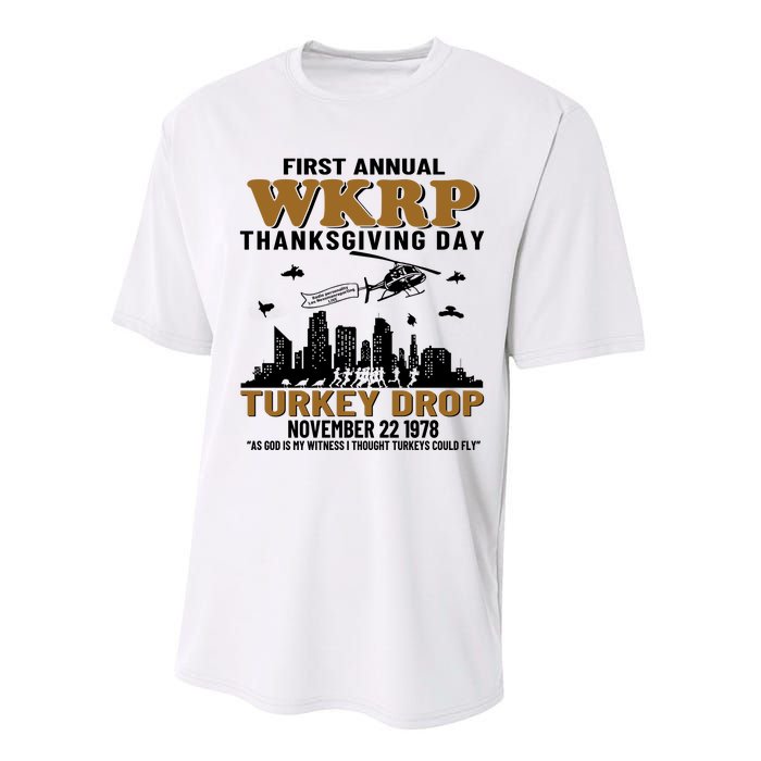 First Annual WKRP Thanksgiving Day Turkey Drop November 22 1978 Performance Sprint T-Shirt