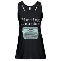 Funny Author Writer Gift Plotting A Murder Ladies Essential Flowy Tank