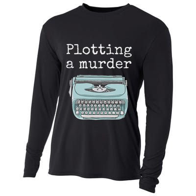 Funny Author Writer Gift Plotting A Murder Cooling Performance Long Sleeve Crew